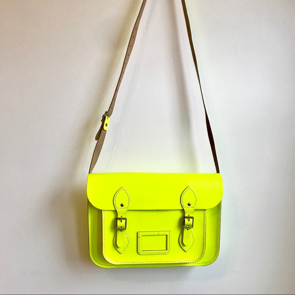 Fluorescent yellow Cambridge Satchel bag